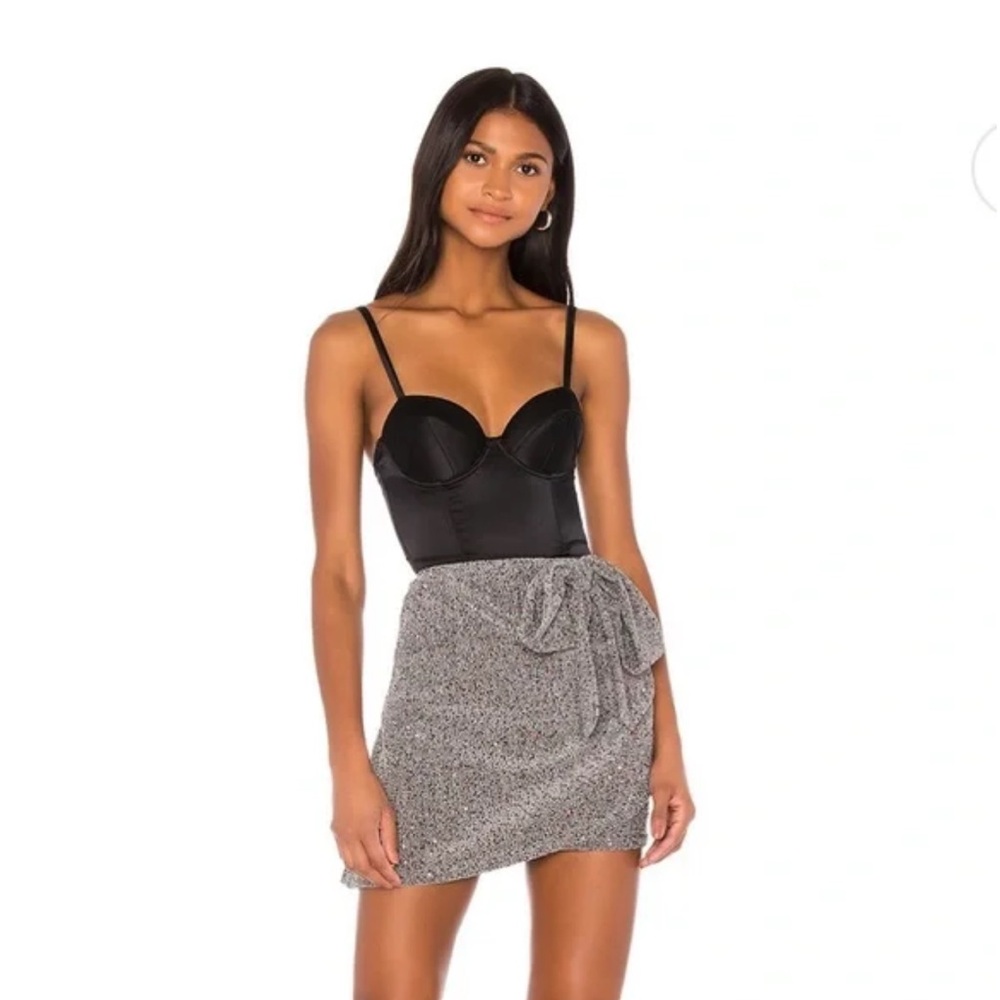 For Love And Lemons Gray Knit Mini Skirt